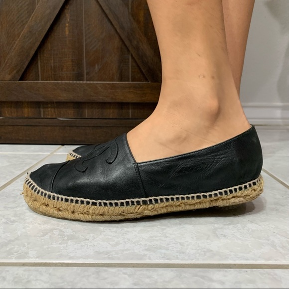 CHANEL Shoes - Chanel Black Espadrilles Flats